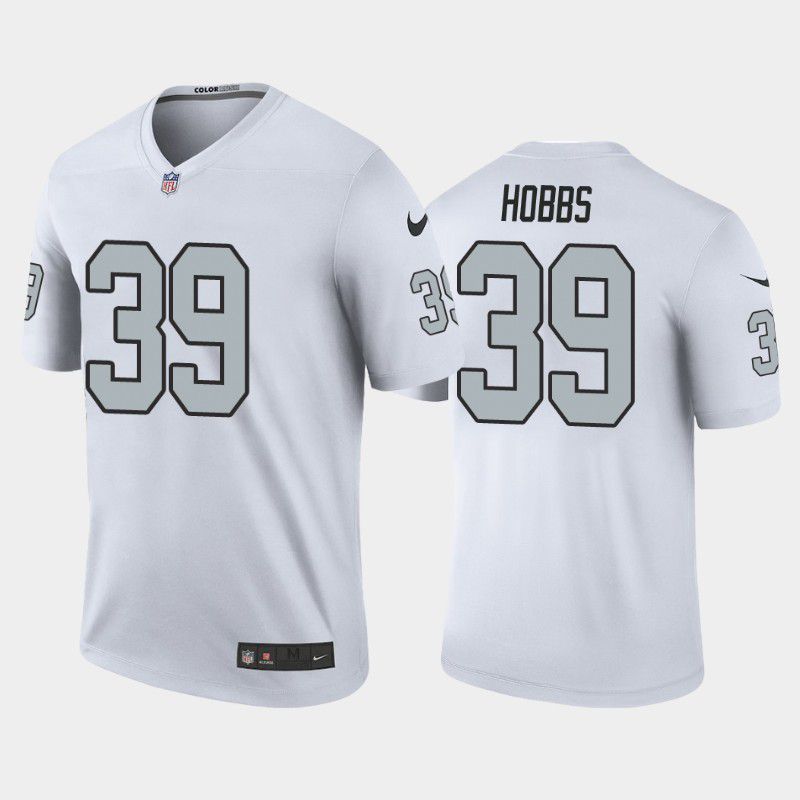 Men Oakland Raiders 39 Nate Hobbs Nike White Color Rush Legend NFL Jersey